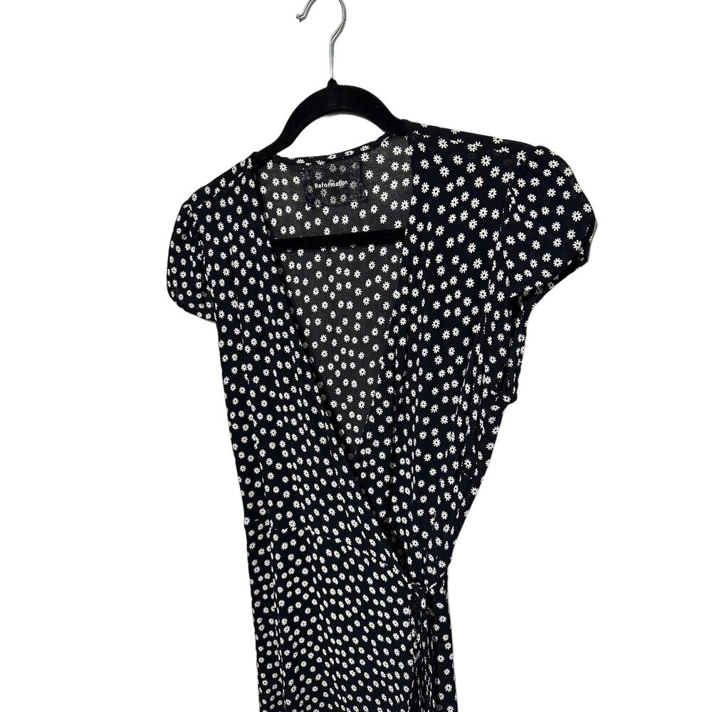 Reformation Black Dress with White Flowers Women’s Medium EUC